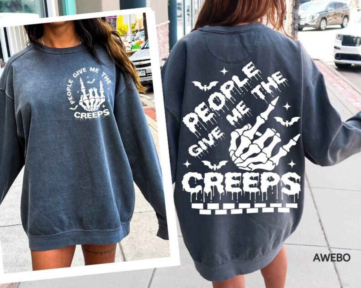 People give me the creeps hooded sweetshirt.