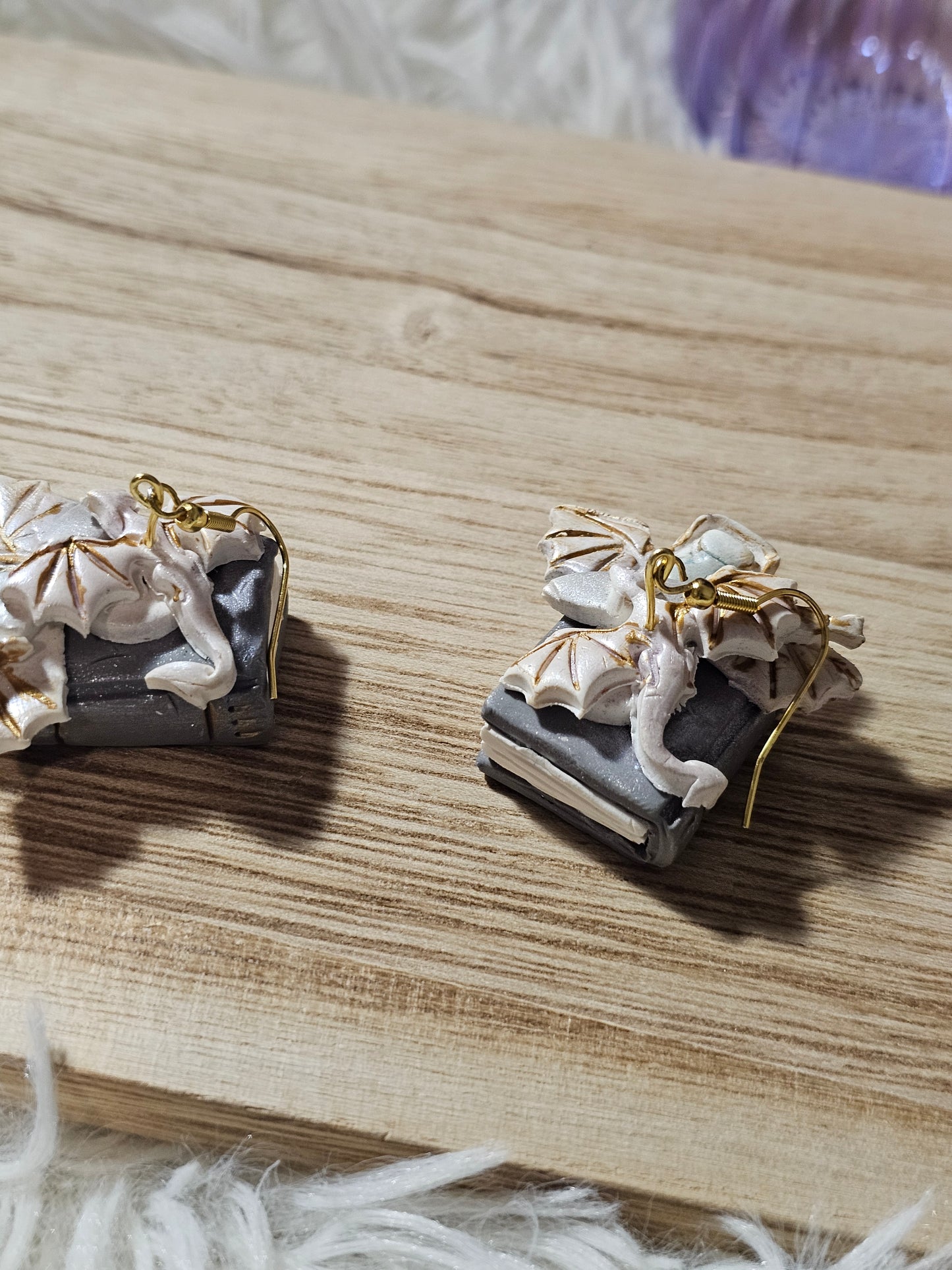 Book Dragon earrings