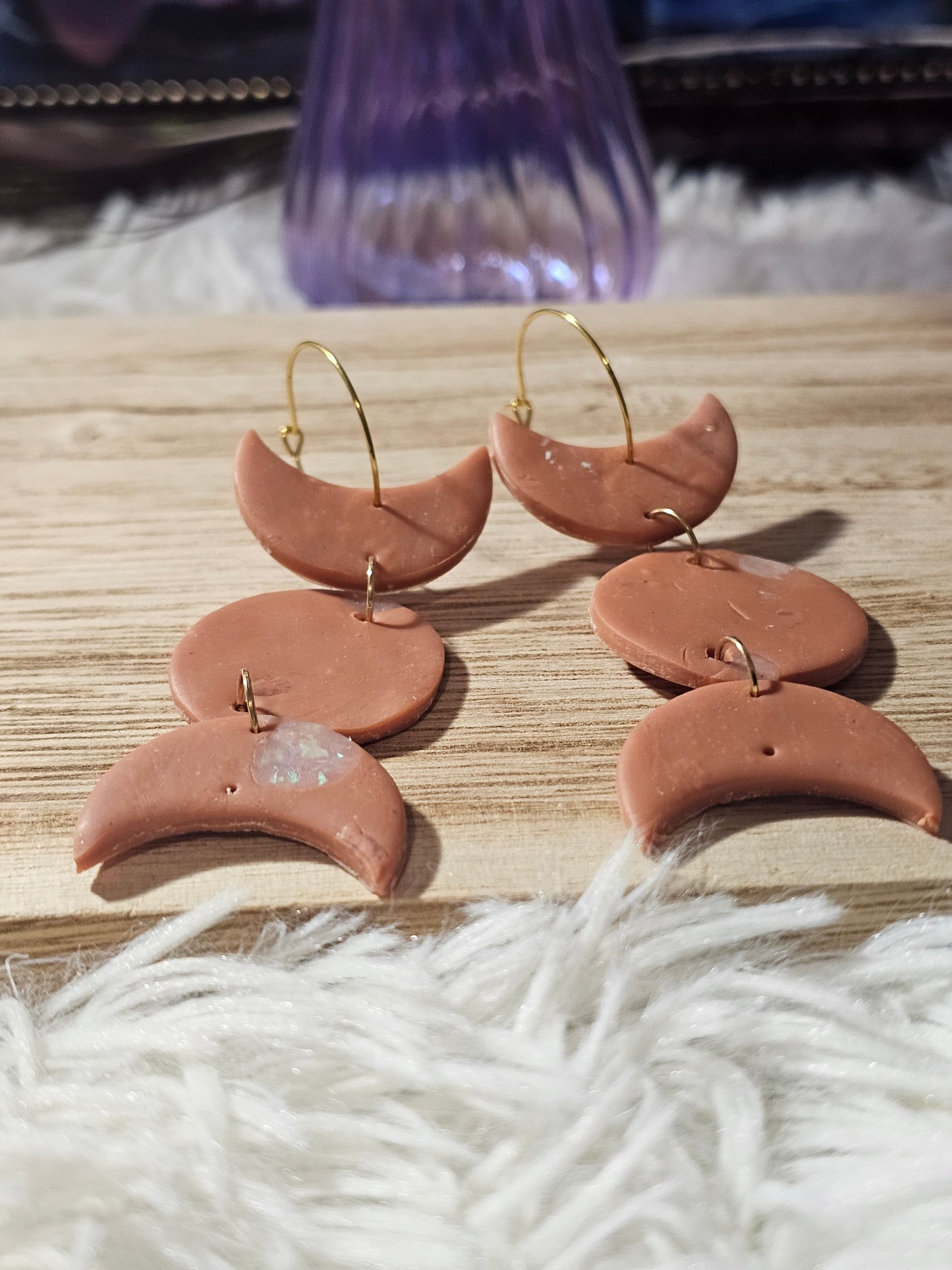 Terracotta Moon Earrings