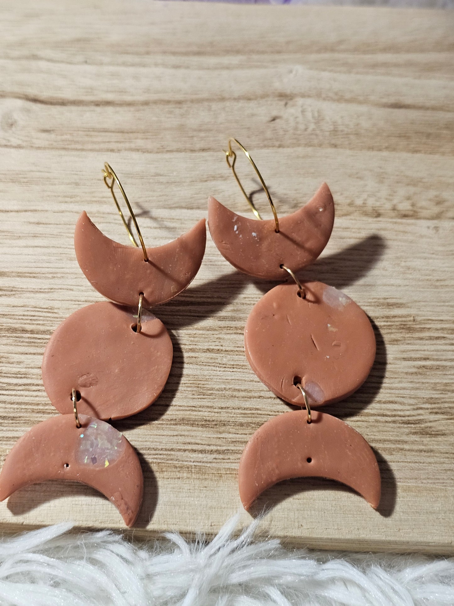 Terracotta Moon Earrings