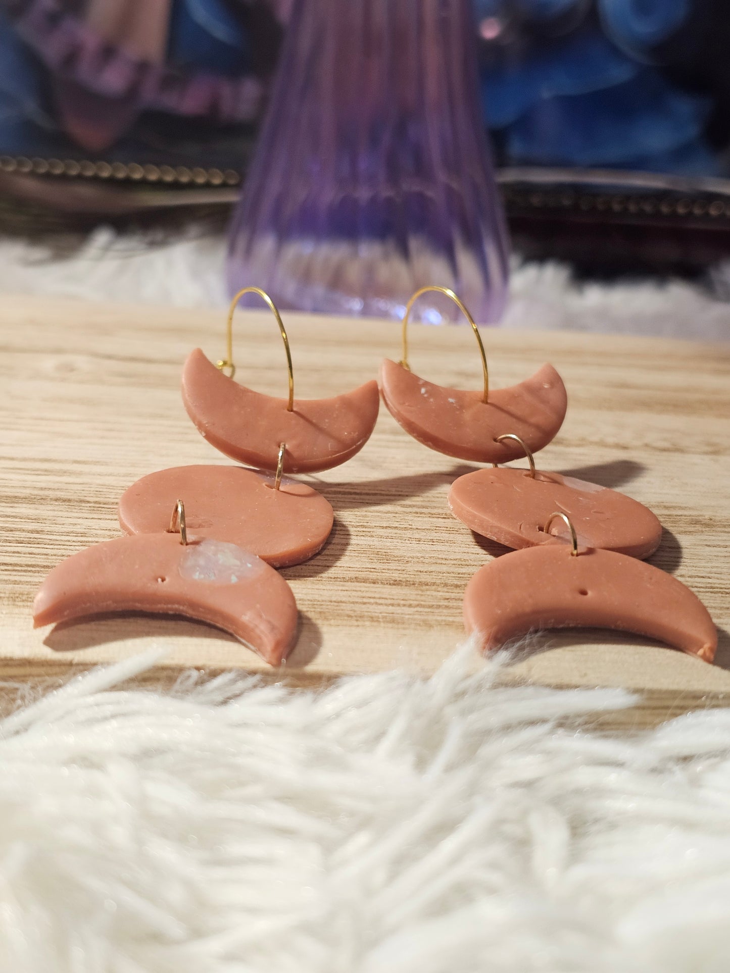 Terracotta Moon Earrings