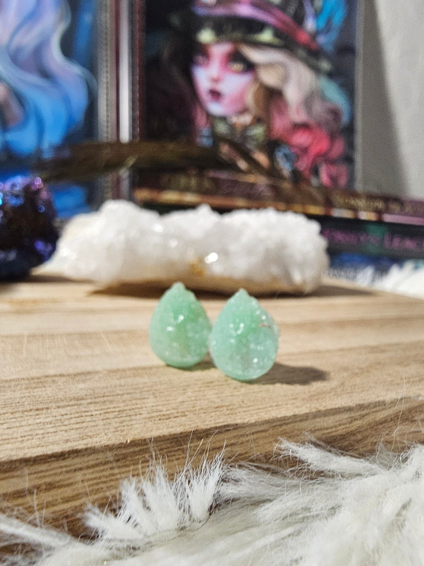 Sweet Mint Mica Earrings