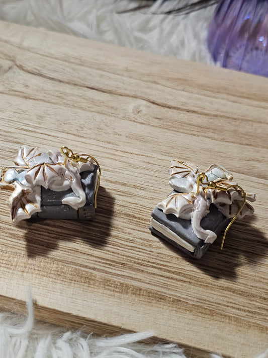 Book Dragon earrings