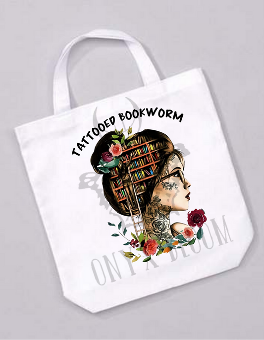 Tattooed Bookworm Tote Bag