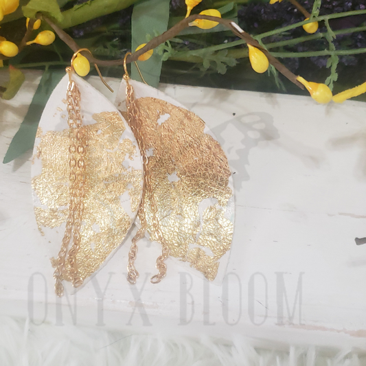 Golden Morning Leather Earring.