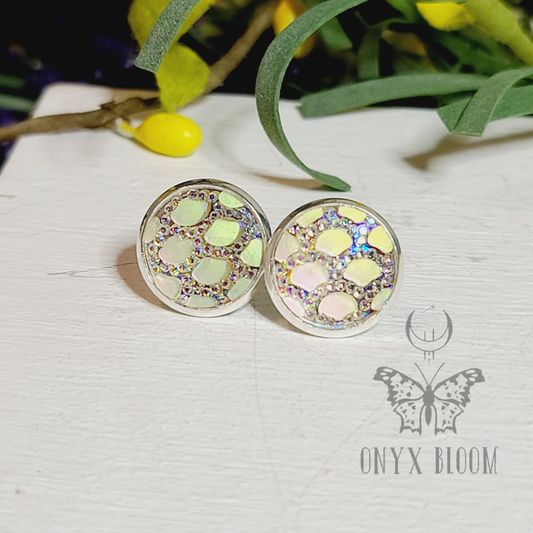 Magical Rainbow Scales Stud Earrings