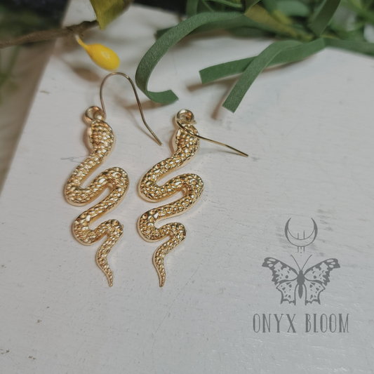 Rose Gold Snake Earrings