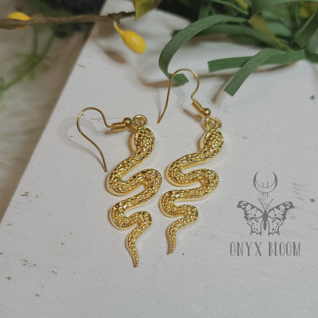 Golden Snake Earrings