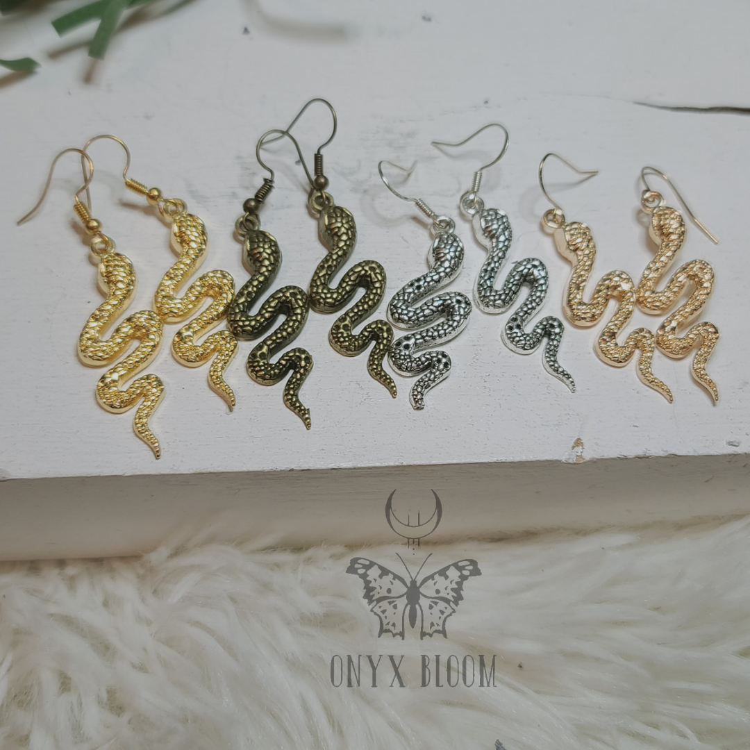 Brass Snake Earrings