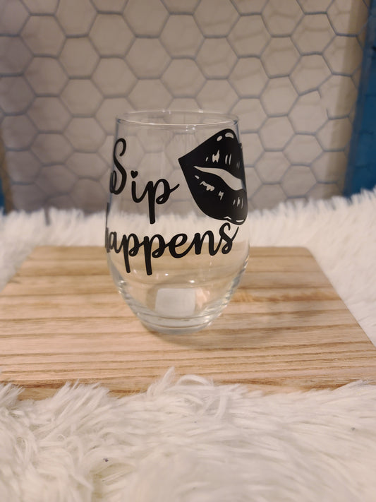 Sip Happens Stemless Wine Glass