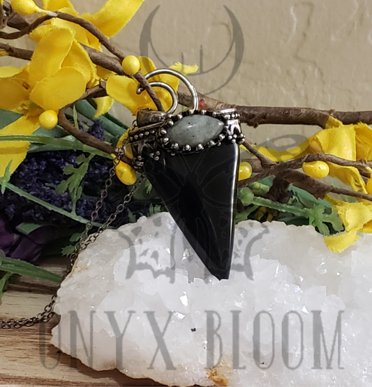 Obsidian Moonstone Necklace